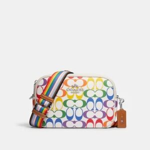 Coach Medium Jamie Camera Crossbody Bag In Rainbow Signature Canvas